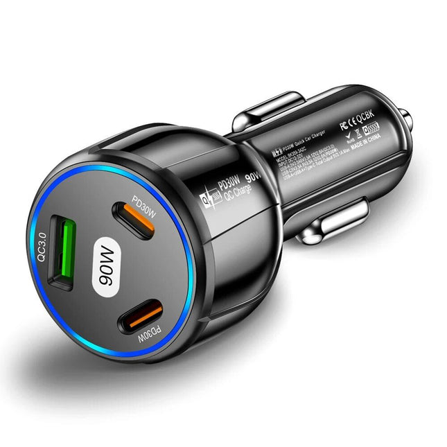 3-Port 90W Fast Car Charger - Wnkrs