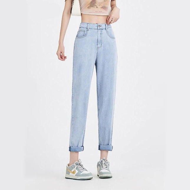 Light Blue Casual High Waist Harem Jeans