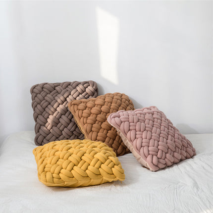 Coussin en coton fait main avec nœud