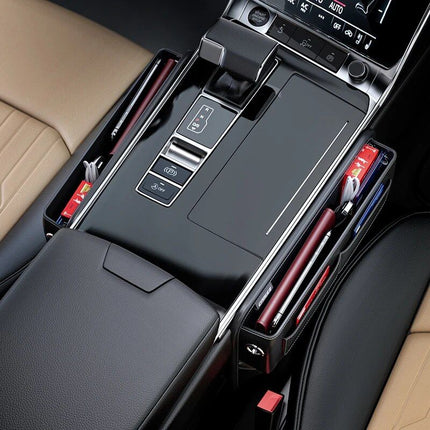 Luxury Leather Car Seat Gap Organizer - Sleek Console Side Pocket Storage - Wnkrs