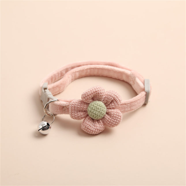 Collier pour chat réglable avec jolie fleur et cloche