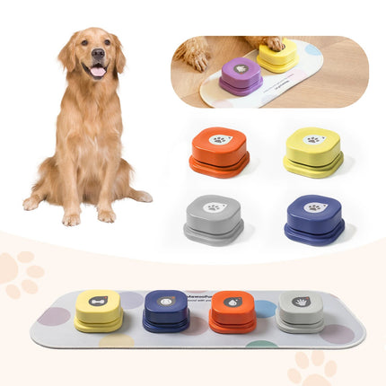 Voice Recording Dog Communication Buttons with Non-Skid Mat