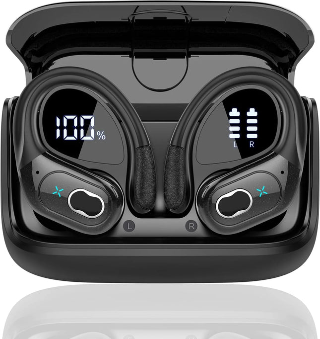 Auriculares inalámbricos Bluetooth con sonido de alta fidelidad, resistentes al agua, reducción de ruido, 75 horas de reproducción