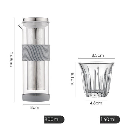 Ice Drip Coffee Pot Silicone Base Coffee Cold Extraction Pot For Kitchen Bar Cold Brew Coffee Maker Juice Tea Filter Glass Pot - Wnkrs