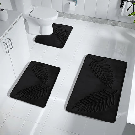 Luxury 3-Piece Quick-Dry Memory Foam Bath Mat Set