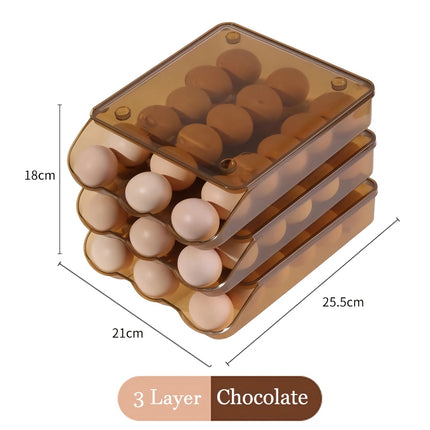 Caja de almacenamiento de huevos apilable y enrollable: organizador de 1, 2 y 3 capas