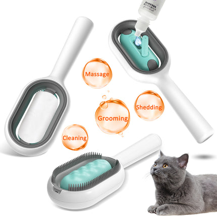 Brosse de toilettage 4 en 1 pour animaux de compagnie avec réservoir d'eau pour chiens et chats