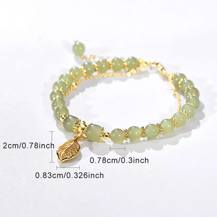 Hetian Jade Gold Leaf Bracelet - Wnkrs