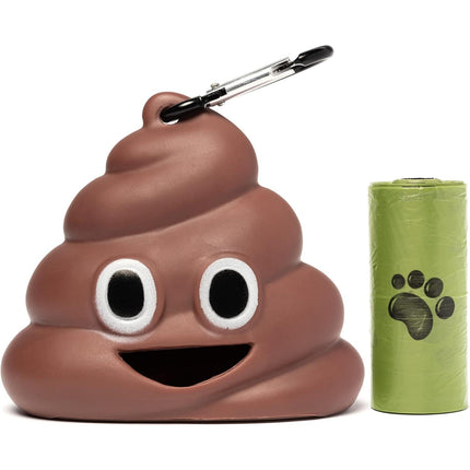 Leash-Attached Poop Bag Dispenser with Carabiner Clip