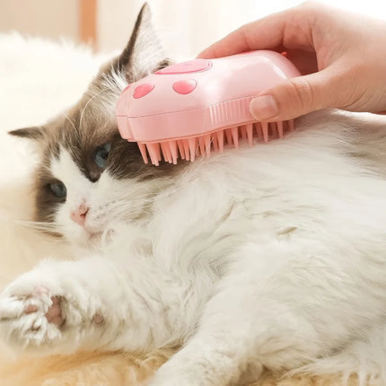 Brosse de massage à vapeur pour animaux de compagnie avec jet d'eau électrique