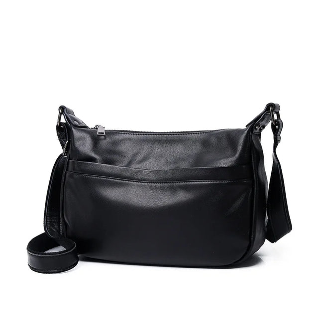 Bolso de hombro multicapa para mujer 100 % piel de vaca