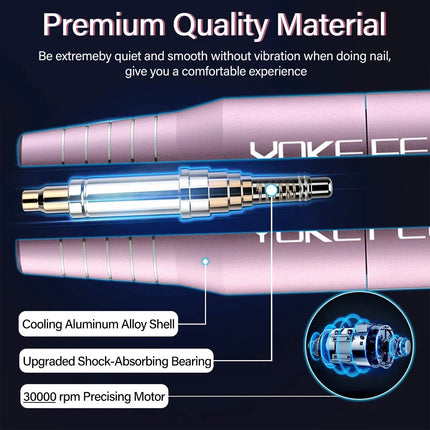 High-Speed Electric Nail Drill Machine with Ceramic Bits - Wnkrs