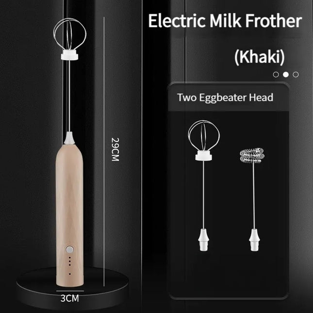 Batidora de mano y espumador de leche recargable por USB de 3 velocidades