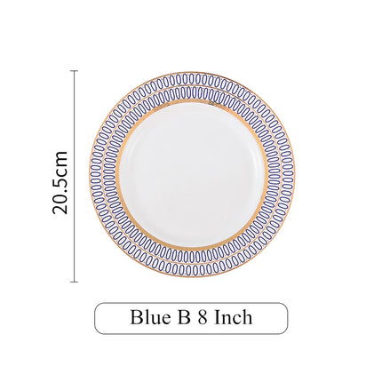 Juego de 6 platos de cerámica de porcelana nórdica: vajilla elegante y platos de postre