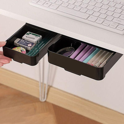 Compact Self-Adhesive Under Desk Storage Drawer - Wnkrs