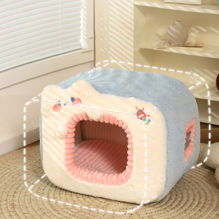 Acogedora cama para gatos con cojín