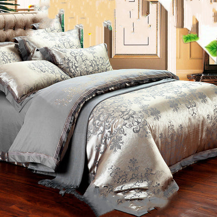 Ice Silk Jacquard European Luxury High-end Linen And Cotton Bedding Set - Wnkrs