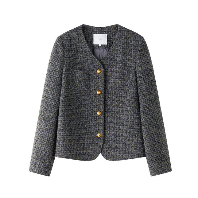 Veste de bureau en tweed de laine de style français