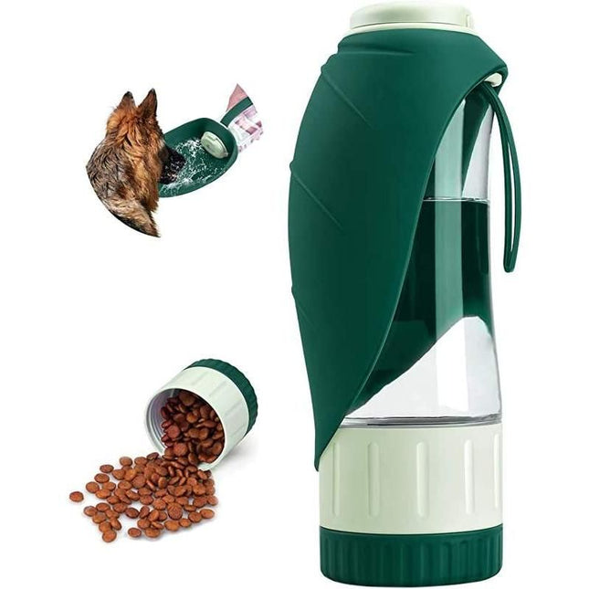 2-in-1 Portable Pet Water Bottle and Food Dispenser for Dogs - Wnkrs