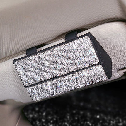 Luxurious Crystal Rhinestone Suede Leather Car Glasses Case - Wnkrs