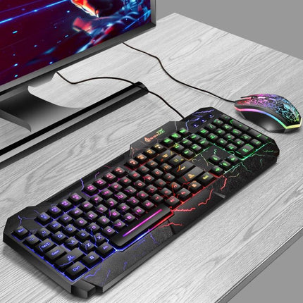 Burst Office Gaming Keyboard & Mouse Set - Mechanical Feel, Luminous Multicolor Backlit