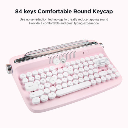 Retro Wireless Bluetooth Typewriter Keyboard with Integrated Stand