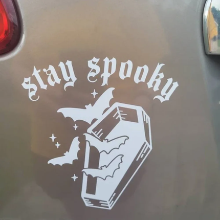 Goth Bat Stay Spooky Waterproof Vinyl Car Decal - Wnkrs