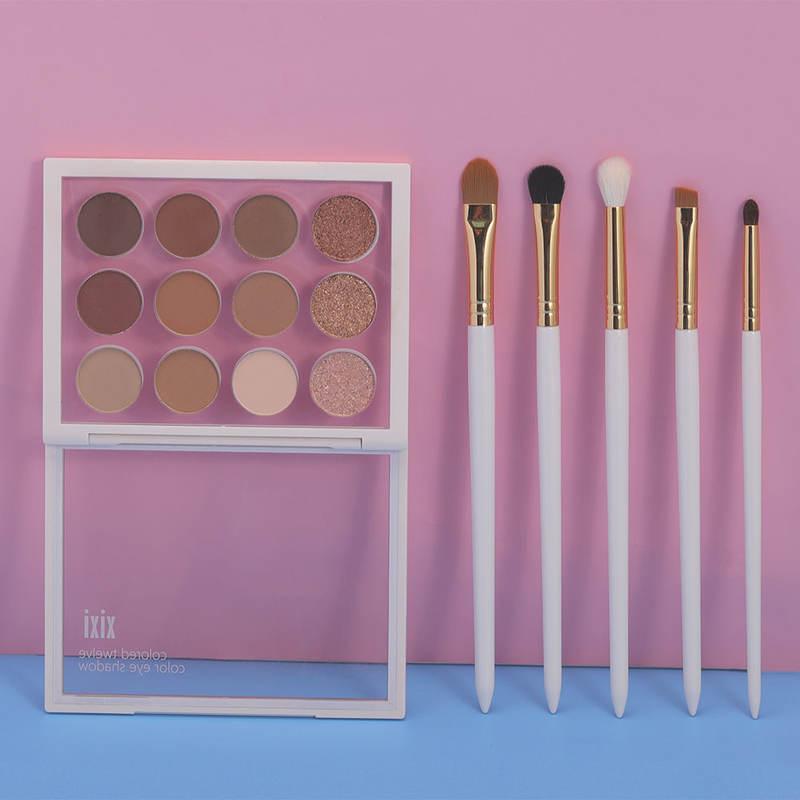 Five-Piece White Eyeshadow Brush Set