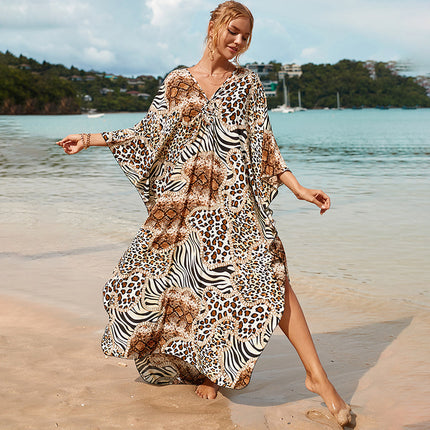 Vestido largo de protección solar para vacaciones en la playa, bikini, blusa, traje de baño, ropa de abrigo para mujer