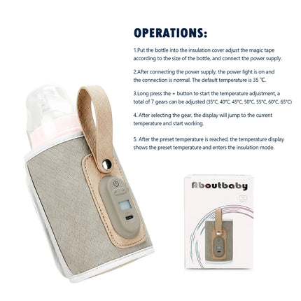 Compact Travel Baby Bottle Warmer - Adjustable Milk Thermostat Bag
