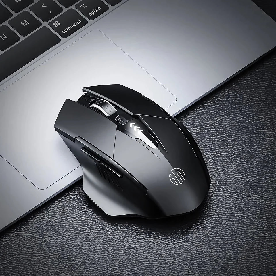F1 Wireless Ergonomic Mouse - Rechargeable with Power Display & Silent Operation
