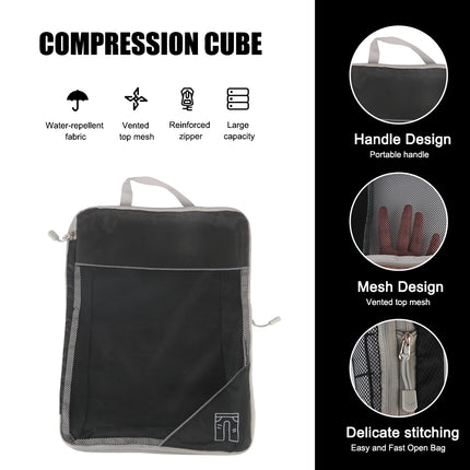 Travel Organizer Set - Compressed Packing Cubes & Lightweight Shoe Bag
