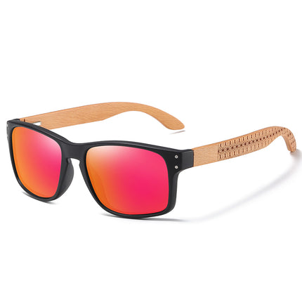 Lunettes de soleil pilote polarisées en bois de hêtre faites à la main