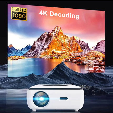 4K Android Video Projector with Bluetooth, WiFi, 300” Display, Home Theater