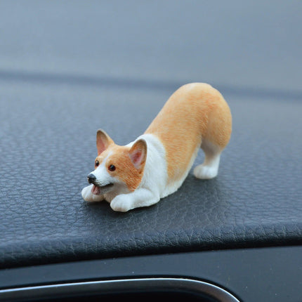 Cute Corgi Dashboard Ornament - Mini Resin Puppy Car Decor - Wnkrs