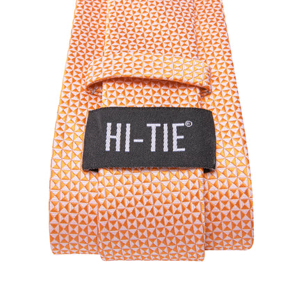 Elegante conjunto de corbata de seda naranja para hombre