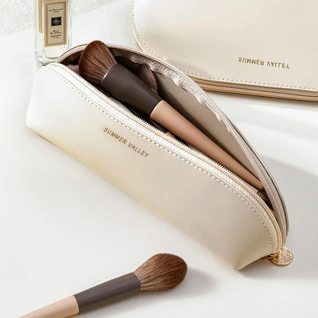Sac de rangement portable en cuir PU pour pinceaux de maquillage