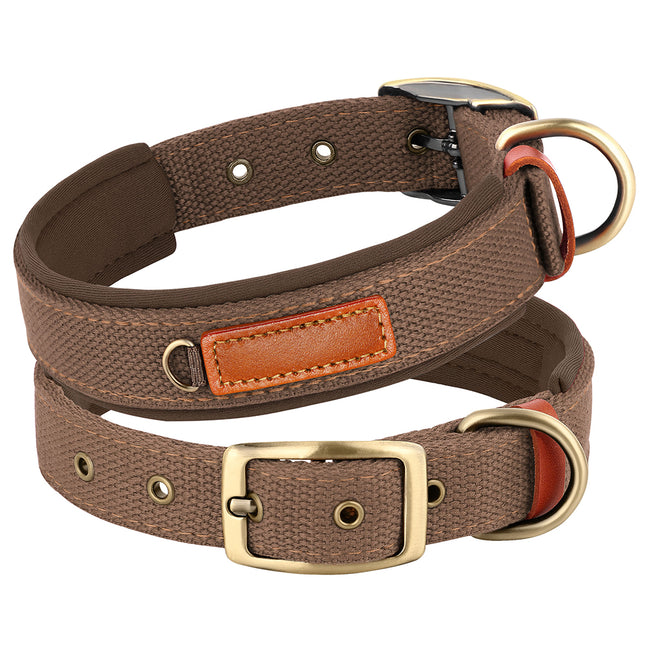 Collar ajustable de nailon suave y acolchado para perros pequeños y medianos