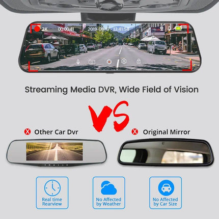 Rearview Mirror Dash Cam with Dual FHD Cameras and Night Vision - Wnkrs