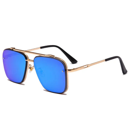 Classic Vintage Square Sunglasses - Luxury UV400 Metal Frame Shades for Men and Women