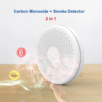 Détecteur de fumée et de monoxyde de carbone intelligent 2 en 1 avec WiFi