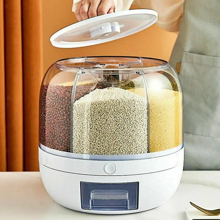 6-Grid Rotating Rice and Dry Food Dispenser - Wnkrs