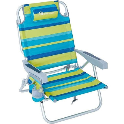 Adjustable 5-Position Lightweight Folding Beach Chair with Towel Bar - Wnkrs