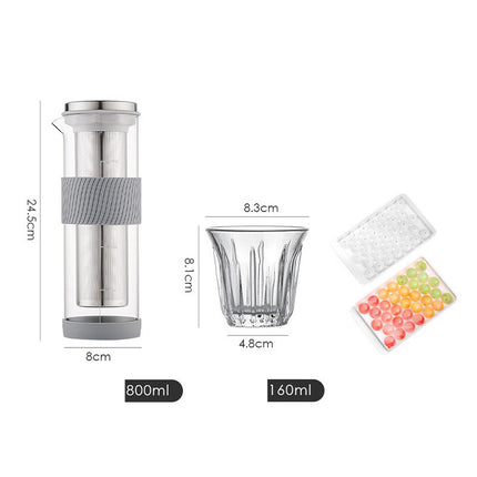 Ice Drip Coffee Pot Silicone Base Coffee Cold Extraction Pot For Kitchen Bar Cold Brew Coffee Maker Juice Tea Filter Glass Pot - Wnkrs