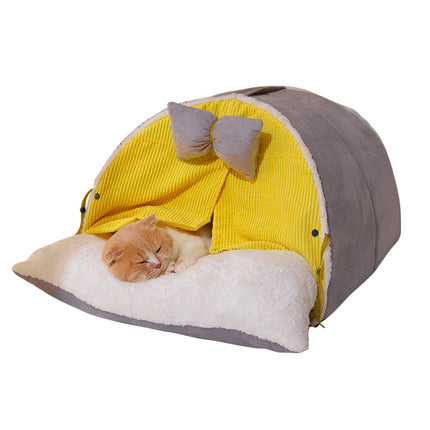 Acogedora cama de felpa para gatos