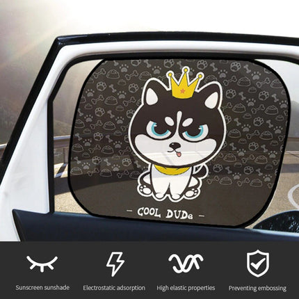 Adorable Animal Cartoon Car Window Sunshades - 2PCS, Universal Fit, Anti-UV, Privacy Protection - Wnkrs