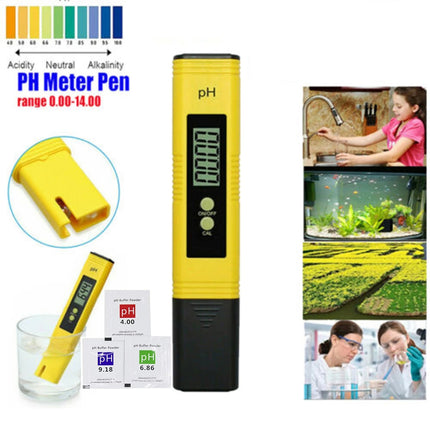 PH Meter 0.01 PH Battery Powder High Precision Water Quality EC Tester 0-14 PH Measurement Range For Aquarium Swimming Pool Digital Electric PH Meter LCD Tester Pocket Hydroponics Aquarium Water Test - Wnkrs