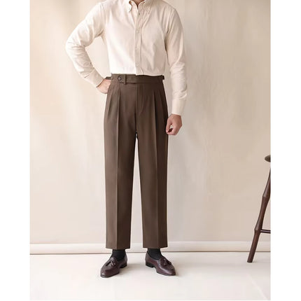 Pantalon droit taille haute pour homme