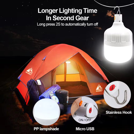 Luz LED para acampar recargable por USB