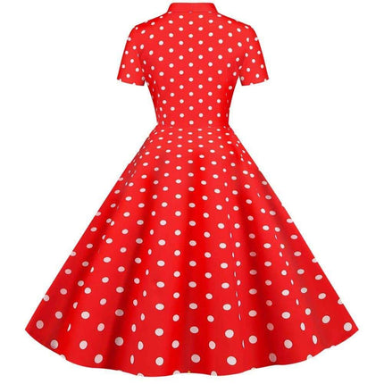 Black / Red Polka Dot Buttoned Pin-Up Dress for Women Dresses W Women Women's Clothing &amp; Accessories  https://wnkrs.com/product/black-red-polka-dot-buttoned-pin-up-dress-for-women/